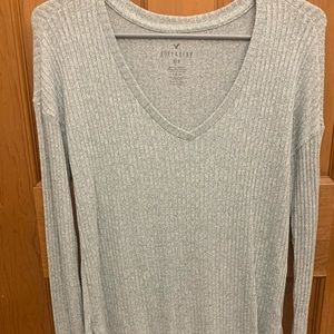 american eagle ribbed long sleeve in mint